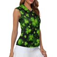 thumbnail image 4 of Whosucclay Shamrocks Women's Golf Shirt for Ladies, Half Zip Half Zip Neck Sleeveless Tennis Shirts for Athletic Sports Fitness Running, 4 of 7
