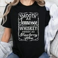 thumbnail image 3 of Smooth as Tennessee Whiskey Sweet as Strawberry Wine T Shirt Women V-Neck Country Music Tee Tops Drinking Blouse Men's And Women's Graphic Tee 100% Cotton by TBun, Full Sizes S-5XL, 3 of 5