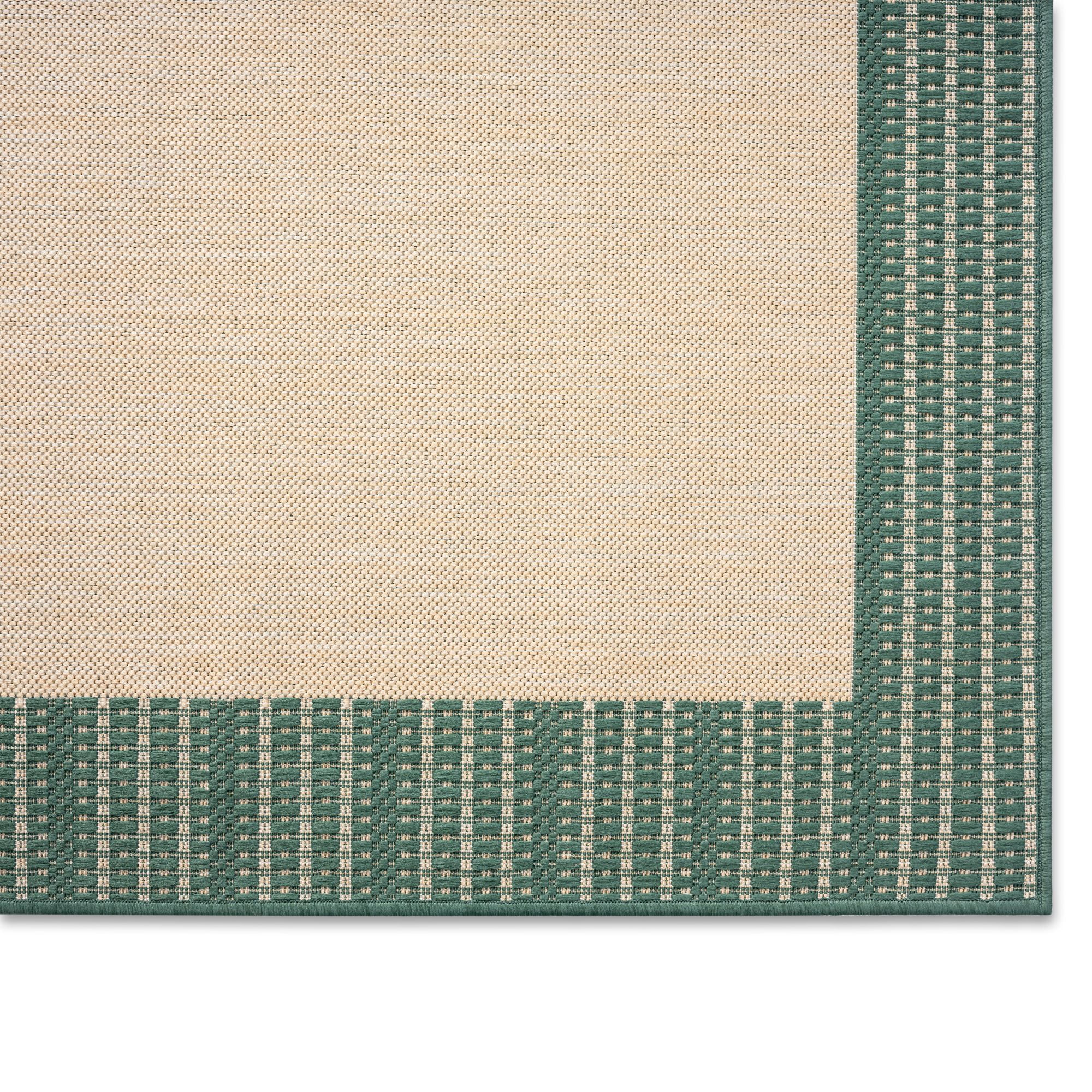 Nicole Miller New York Patio Country Landry Traditional Border Indoor/Outdoor Area Rug, Beige/Green, 5'2"x7'2"