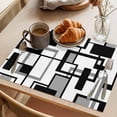 thumbnail image 3 of Placemat Set of 6 Modern Placemats for Dining Table Black and Whit Lines Washable Table Mats for Kitchen and Party Decor Indoor & Outdoor Use, 3 of 8