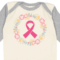 thumbnail image 4 of Inktastic Breast Cancer Pink Ribbon Awareness Wreath Girls Long Sleeve Baby Bodysuit, 4 of 5