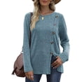 thumbnail image 1 of Suéteres para mujer, suéteres de punto, suéteres finos, tops con botones, 1 of 4