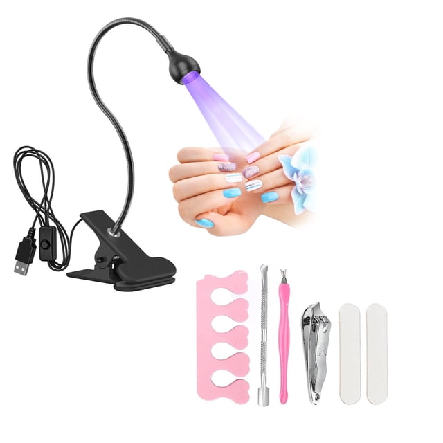 Mini Manicure UV Glue Purple Light Curing Lamp With Book Clip Control Switch 3W Multi-purpose USB Lamp