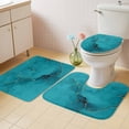 thumbnail image 2 of Turquoise Marble Bath Mat 3 Piece Bathroom Rug Set, Minimalist Abstract Golden Fluid Art Non Slip Bath Rug Contour Mat and Toilet Lid Cover, Absorbent Shower Mats Soft Bath Rugs and Mats Sets, 2 of 8