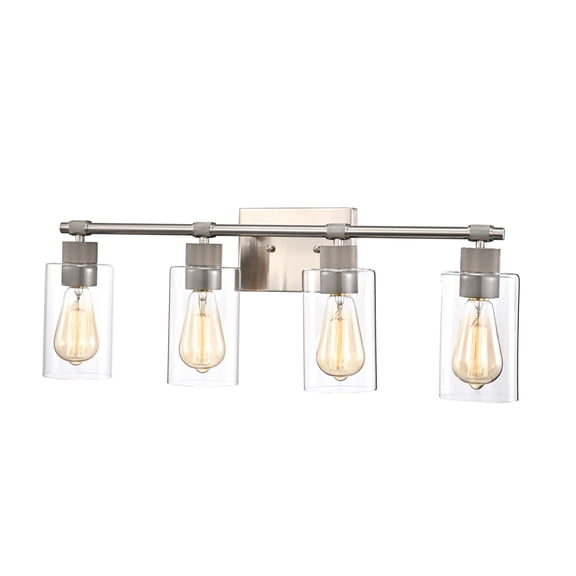 CHLOE Mercy Contemporary 4 Light Brushed Nickel Bath Vanity Fixture 27" Width