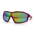 thumbnail image 6 of Boys Child Size Wrap Shield Aerodynamic Sport Plastic Sunglasses Red - Rainbow Mirror, 6 of 6