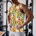 thumbnail image 3 of Wukai Sunflower Cornflower Poppy Print Men’s Workout Tank Top Sleeveless Muscle T shirt Gym Running Fitness Tank Top-3X-Large, 3 of 7