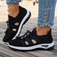 thumbnail image 2 of Orthopedic Walking Shoes for Women Breathable Mesh Slip on Wide Shoes Arch Support Lightweight Antislip Casual Sneakers Black Size 8.5, 2 of 5
