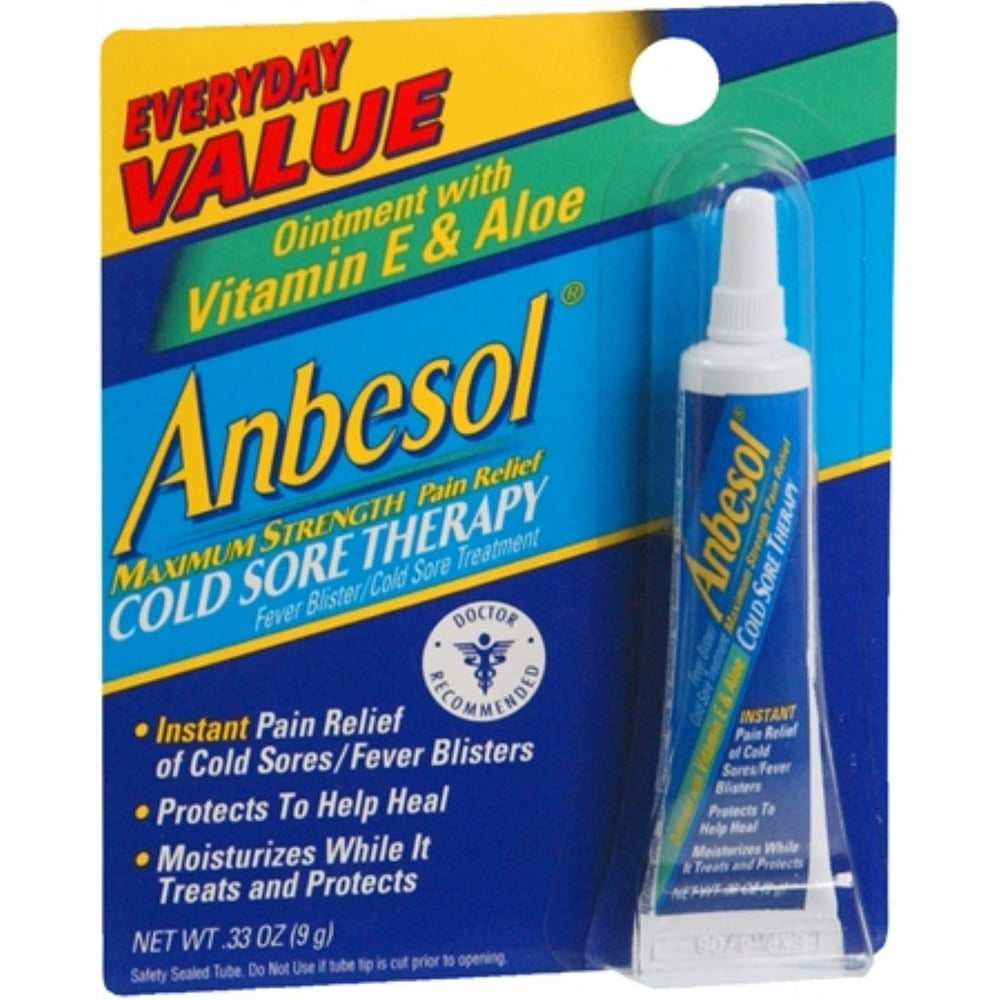 Anbesol Cold Sore Therapy Ointment 0.33 oz (Pack of 2)
