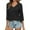 Black, variant on Breezora Womens V Neck 3 4 Sleeve Tee Casual Solid Color Loose Fit Short Sleeve Top Breathable Daily Wear L Size Black