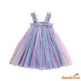 thumbnail image 1 of * 1-5 Años Vestido De Tul Colorido Con Estampado De Estrellas Casual De Verano Para Niñas, 1 of 4