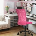 thumbnail image 7 of Armless Office Chair Mesh Desk Chair Adjustable Mesh Computer Chair No Arms Task Rolling Chair with Quiet 360° Swivel Wheels for Adults, Pink, 7 of 7
