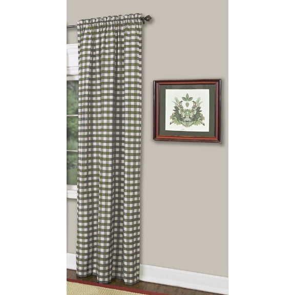 Simple Elegance by Ben&Jonah Scotch Check Window Curtain Panel - 42"W x 95"L - Sage