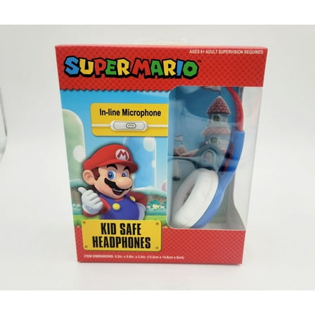 SUPER MARIO Kid Safe Headphones Volume Limiting Age 6 