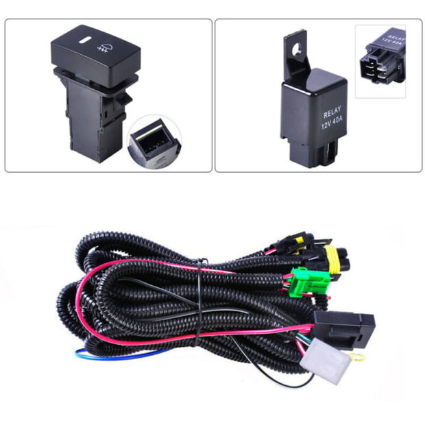 H11 Fog Light Wiring Switch Relay Harness Sockets Wire LED Indicator For Ford
