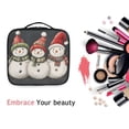 thumbnail image 6 of FORMRS Travel Makeup Bag Large Capacity Train Case Cosmetic Organizer with Adjustable Dividers, Red Snowmen, 6 of 8