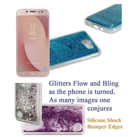 for Samsung Galaxy J7 Prime On Nxt On7 Prime Case Phone Case Flowing Glitter Stars Scratch Shield Skin Wrap Slim Cover (Best Skin Primer 2019)