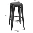 VINEEGO 30 Inches Stackable IndoorOutdoor Metal Bar Stools, Industrial