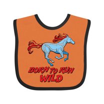 Inktastic Born to Run Wild- Galloping Horse Boys or Girls Baby Bib