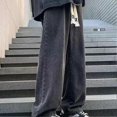 thumbnail image 3 of Wide Leg Denim Pants Stretch Loose High Waisted Trousers for All Season, 3 of 4