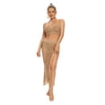 thumbnail image 2 of Women Summer Solid Color Skirt, Hollow Out High Waist Beachwear Skirt with Tassel Decoration, 2 of 3