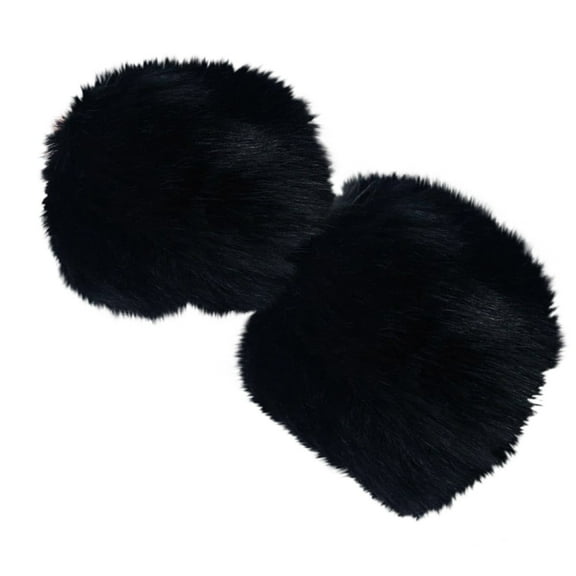 Xfvqtps Womens Wristband Fluffy Furry Faux Fur Wrist Warmers Multicolored Stretch Warm Wrist Cuff Black