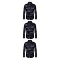 thumbnail image 3 of Minnieouse Camisa transpirable para hombre Satén con mangas largas - Trabajo Boda o hogar Camisa para hombre Manga larga formal Grande negro L Type1 NO1, 3 of 6