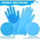 thumbnail image 3 of Guantes para el cuidado de mascotas Hweilai Guantes de silicona resistentes al calor con dientes de alta densidad color azul, 3 of 5