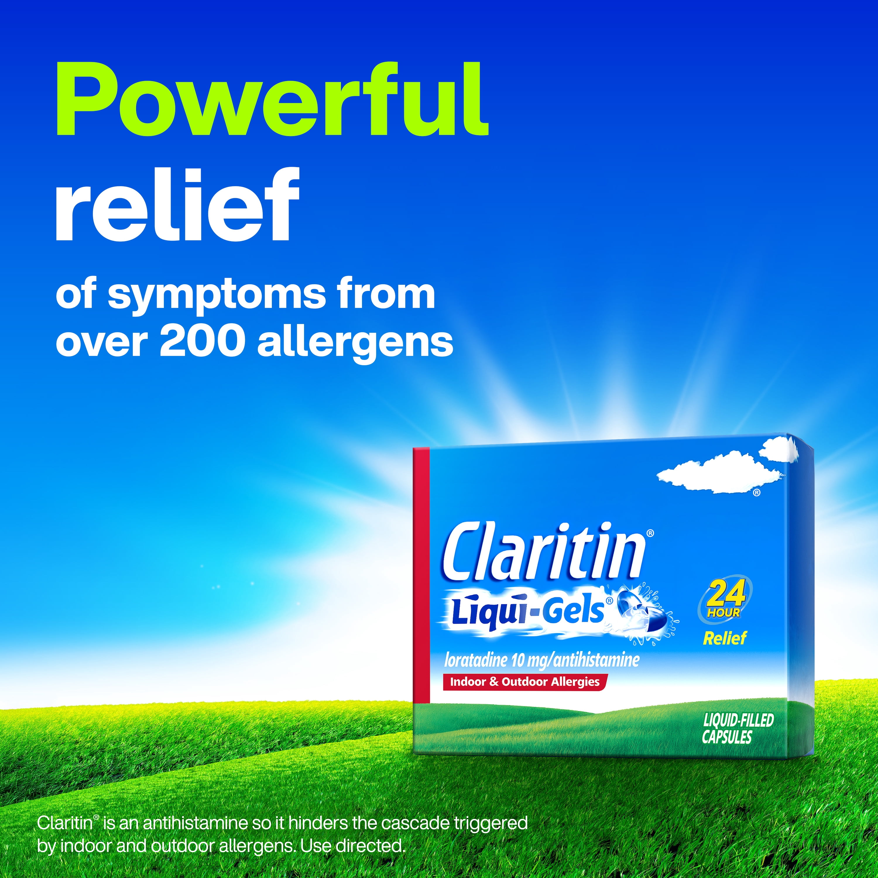 Claritin 24 Hour Non-Drowsy Allergy Relief Liqui-Gels, 10 mg, 60 Ct