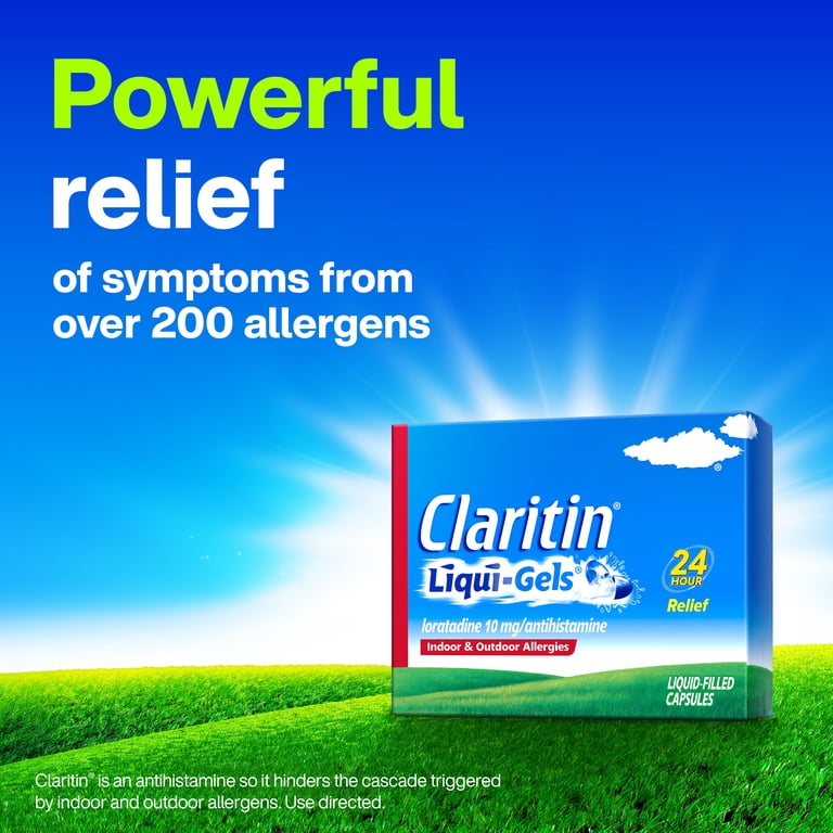 Claritin Allergy Relief Liqui-Gels 24-Hour Non-Drowsy Antihistamine  Capsules, Allergy Medicine, 30 Count