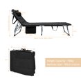 thumbnail image 6 of Patiojoy 4-Level Oversize Folding Chaise Lounge Adjustable Outdoor Beach with Removable Cushion Black, 6 of 8