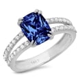 thumbnail image 7 of Solitaire with Accents Engagement Ring for Women - 3.48ct Simulated Tanzanite in 14K White Gold Promise Ring, 7 of 7