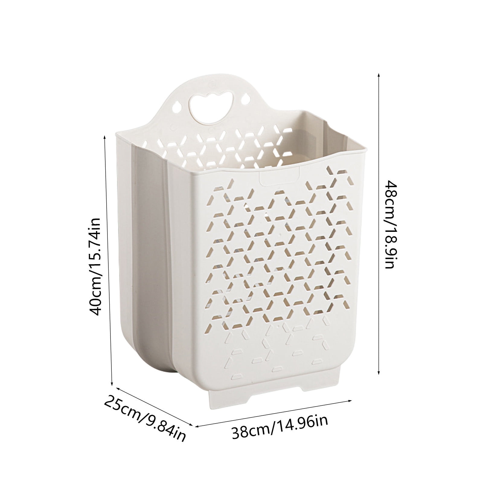 Wall Mount Laundry Basket Foldable Hamper with Handle,Space-Saving Hanging Clothes Storage Organizer for Bathroom Dirty Laundry