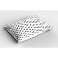 thumbnail image 2 of Ambesonne Mens Pillow Sham, Hipster Facial Hair Design, 26" X 20", Black and White, 2 of 2