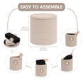 thumbnail image 7 of B FSOBEIIALEO 16.9inch Collapsible Storage Ottoman Round with Tray Teddy Fabric Living Room Bedroom Ottoman with Storage(Beige), 7 of 7