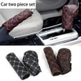 thumbnail image 4 of Premium PU Leather Car Gear & Shift Knob Covers Set, Universal Non-Slip Handbrake Protector with Enhanced Grip, Durable Auto Accessories for Manual Transmission Vehicles Red, 4 of 4