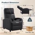 thumbnail image 2 of Korser Sillón Reclinable Push Back con Masaje y Calefacción, Silla Individual para Adultos con Reposapiés de Cuero Sintético para Sala de Estar, Negro, 2 of 6