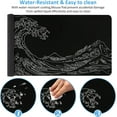 thumbnail image 4 of Mousepad, Gaming Mouse Pad, XXL Large Desk Mat, Big Rubber Base Mouse Mat with Stitched Edges, Computer Keyboard Desk Pad for Work, Game, Office, Home - Black Wave of Kanagawa, 4 of 8