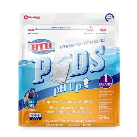 HTH Pre-measured Water Soluble Pods pH Up, 4lbs