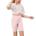 thumbnail image 5 of NAISIBABY Girls 2-Piece Outfits, Short Sleeve Graphic T-Shirts Elastic Waist Shorts Fashion Yoga Sports Sets Pink 6-7T, 5 of 9
