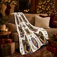 thumbnail image 3 of Dog Portrait Colorful Pet Artwork Playful Graphic Style Dog Lovers Colorful Pet Portrait Warm Flannel Blanket, Pet Adoption Gift for Living Room and Bedroom Home Decor, 3 of 9