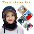 thumbnail image 2 of Morttic 2in1 Womens Winter Beanie Hat Scarf Hat Set Conjoined Neck Head Warmer Wrap Warm Winter Hats Neck Scarves(Gray), 2 of 3