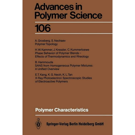 Advances in Polymer Science Polymer Characteristics, Book 106, (Paperback)