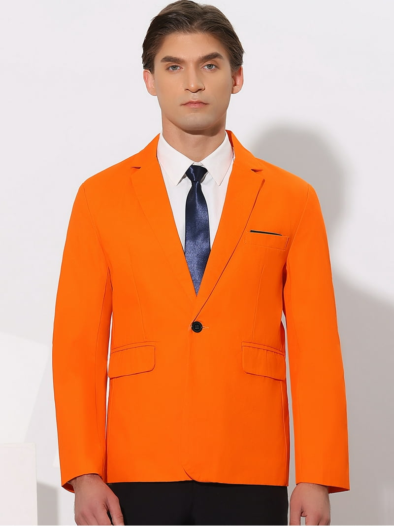 Free Shipping! Unique Bargains Men's Slim Fit One Button Blazer