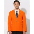 thumbnail image 2 of Unique Bargains Men's Business Slim Fit Sports Coats One Button Formal Blazers XL Orange, 2 of 6