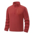 thumbnail image 3 of Mens Winter Pullover Warm Outwear Coat Solid Color Half Zipper Stand Up Collar Casual Outerwear With Zippered Pockets Daily Commute Street Style, 3 of 6
