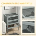 thumbnail image 5 of PawHut 3-Tier Wooden Hamster Cage w/ Openable Top, Front Door, Shelf, Gray, 5 of 9