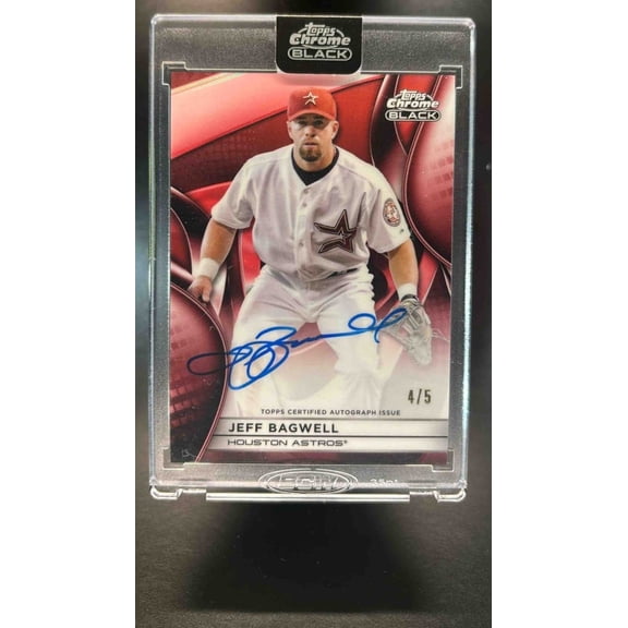Topps Chrome Black Jeff Bagwell Auto Red Refractor CBA-JBA Houston Astros Baseball Card