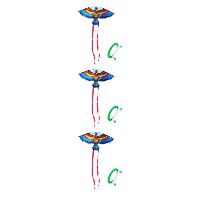 fastboy Unisex Children Cartoon Animal Kite Polyester Flying Kites with Handle Interactive Game Toys Presents Entertainment Blue 3Set