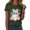 Army Green, variant on Gunia Halloween Women Shirts Cotton Ghost Graphic Print Short Sleeve Crew Neck Casual Holiday Tops Tees T Shirts Army Green S-2Xl